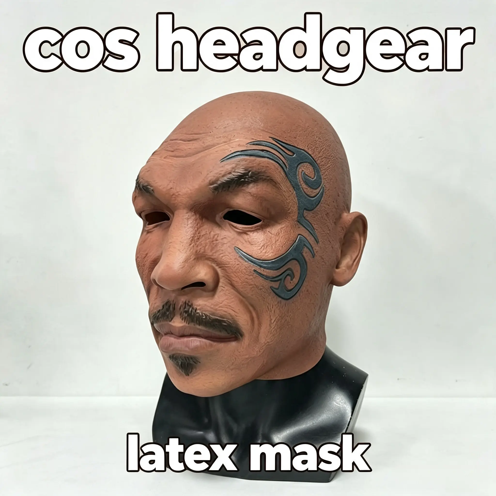 Funny Boxing Champion Latex Adult Mask, Halloween Cosplay Gag Prank Prop, Celebrity Meme Costume Headgear for Masquerade Carnival Parties