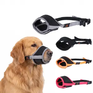 Soft Fabric Dog Muzzle for Anti-Biting and Barking Control, Breathable Pet Mouth Cover to Prevent Scavenging & Eating Randomly, Adjustable Anti-Chewing Mask for Small Medium Large Dogs, XS to XXL Sizes