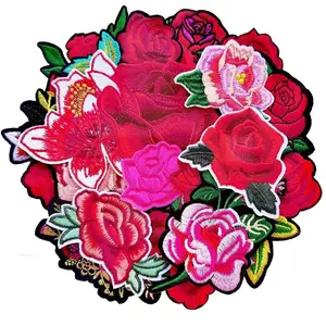 Assorted Colorful Patches Sewing on/Iron on Embroidered Patches  Patches Clothes Dress Curtain Sewing Decorating DIY Craft Embarrassment Applique Patches (Assorted Flowers)