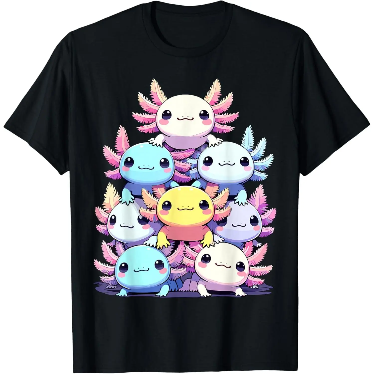 Axolotls Colorful Cute Kawaii Axolotl T-Shirt