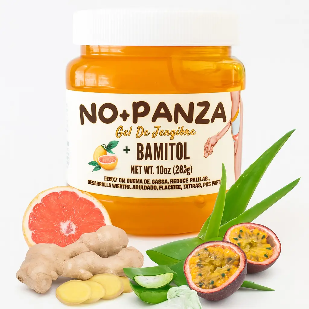 NO+PANZA Ginger Gel with Bamitol – Herbal Massage Gel 8.8 oz | Grapefruit, Aloe & Passionfruit