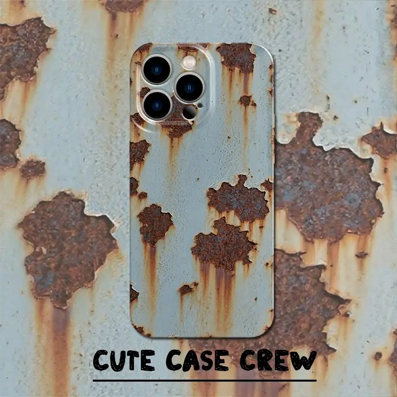 Rusty Glossy Pattern/Abstract Drop-Proof iPhone Case Military-Grade Protection for iPhone 16/15/14/13/12 Pro Max | Fully Wrapped Buttons | Stylish an