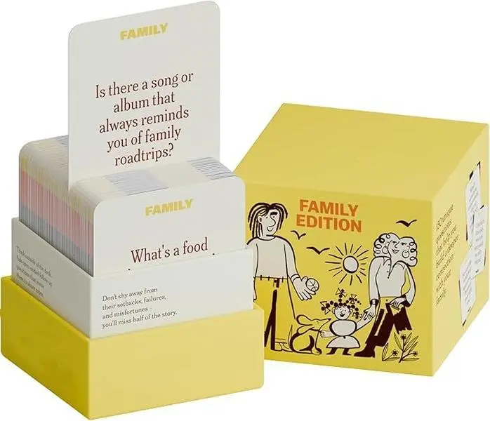 Family Edition 150-Card Conversation Board Gamewith Card Deck Box, Ages 8+ (8-10 Years), Ideal for FamilyGatherings & Campfire-BBQ Parties, Bonding Enhancer,Easter Gift