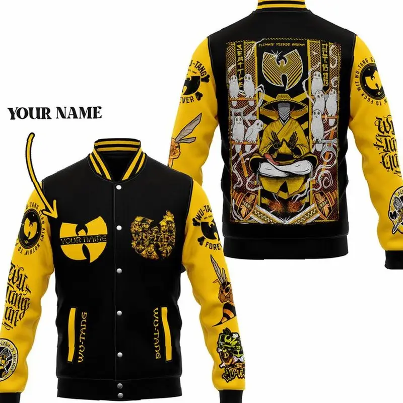 Premium Custom WuuTangggg Bomber Baseball Jacket, Hip Hop Varsity Jacket, Music Band Sport Shirt, Comfortable Unisex Bomber, Trendy Outfit, Gift For F