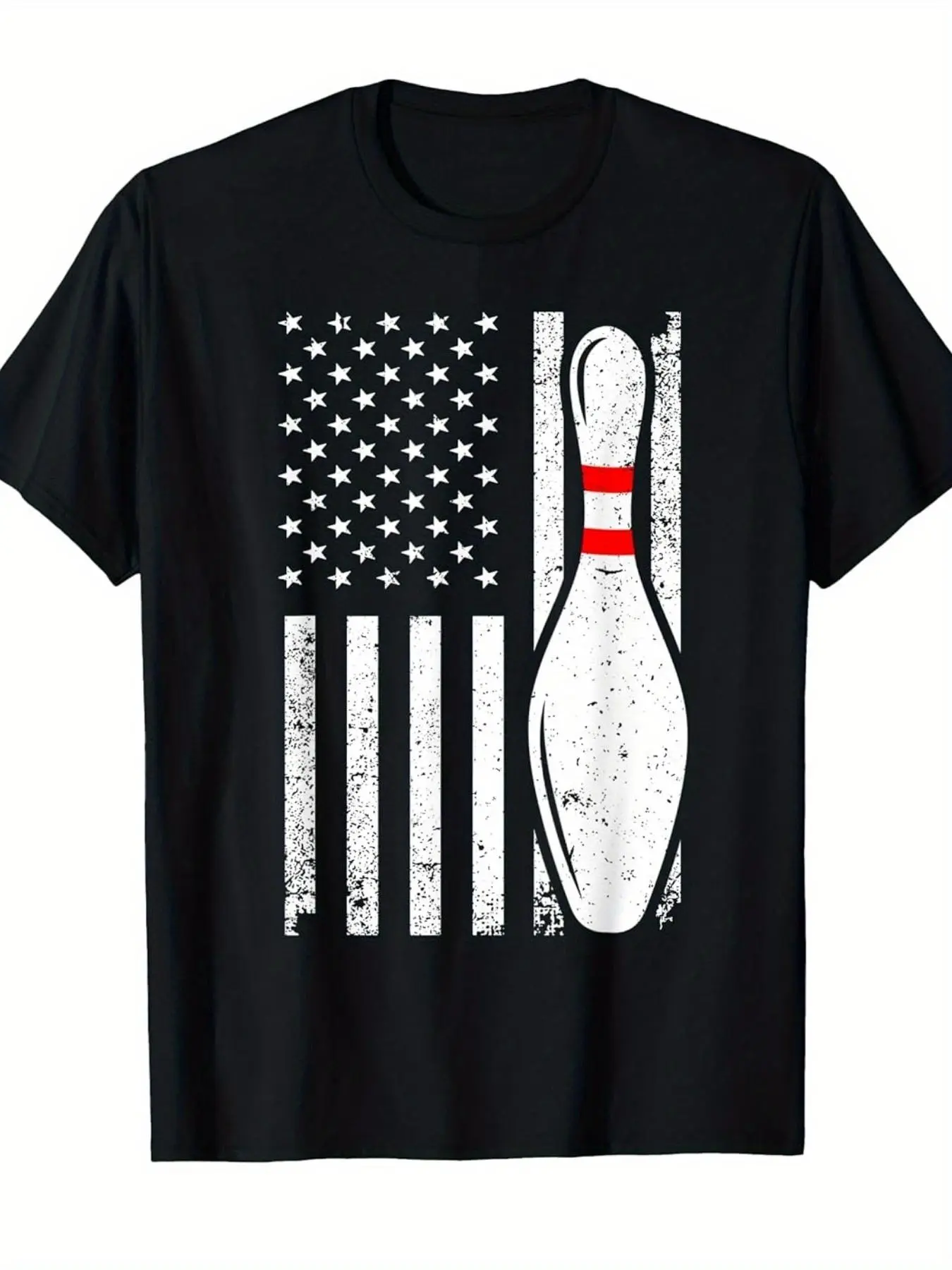 Cool Bowling Design for Men Bowler Bowling Pin Sport T Shirt Unisex Casual Crew Neck Short Sleeve Tee Regular Fit Shirt for Suitable for Outdoor Enthusiasts and Daily Wear Playful Design