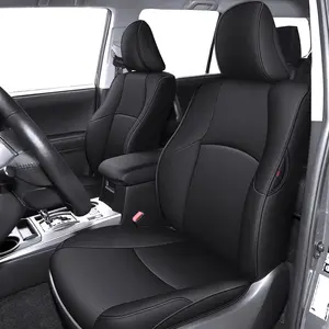 7 Seaters Custom Seat Covers for Toyota 4runner 2011-2025 - Full Set Black Leather, Perfect Fit for 4 Runner, Premium Material, Anti-Slip Design, Complete Interior Protection