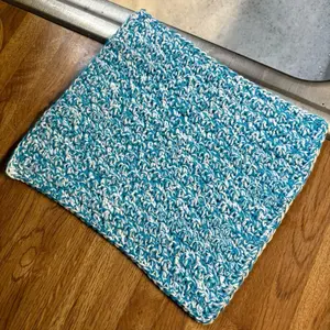 Memaw's Crochet Dishcloth - Blue and White Patterned Kitchen Towel