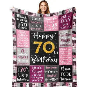70th Birthday Gifts for Women, Gifts for 70 Year Old Woman, 70th Birthday Gifts Blankets 50"X60", Best Gifts for 70 Year Old, 70th Birthday Decorations, 70 Year Old Birthday Gifts for Women
