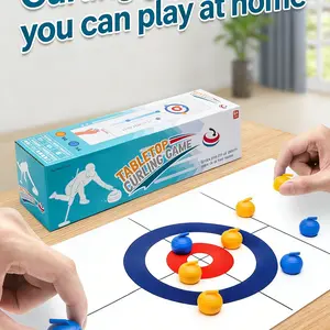 Portable Tabletop Curling Game Set, Realistic Ice Hockey Simulation Toy, Enjoy Sports Fun at Home, Perfect Gift for Kids & Adults