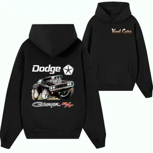Dodge Charger R/T Hoodie – Black Pullover Hoodie Featuring Black Muscle Car Graphic, Bold Dodge Logo and Classic Kool Carz Streetwear Style