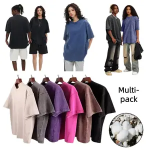 Unisex Oversized Crewneck T-Shirts Men Loose Casual Cotton Short Sleeve Plain Basic Tee Soft Streetwear Menswear