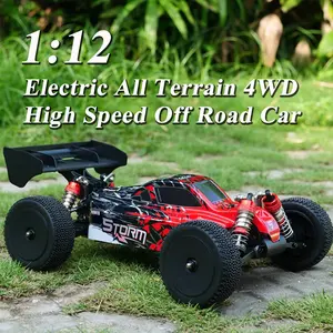 1:12 RC Cars Adults 40KM/H High-Speed 4WD RC Trucks 2.4GHz Remote Control Aluminum Alloy Underbody Monster Truck 2 Batteries Electric Gift for Racing