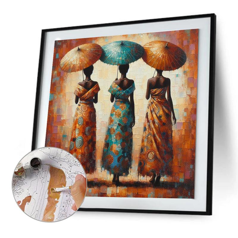 Paint By Numbers Kit On Canvas DIY Oil Art African Woman Home Wall Decor 40x40cm