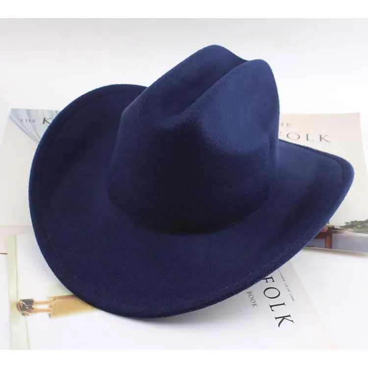 Felt with a straight curved edge   navy