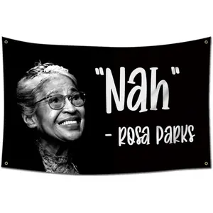 NAH Rosa Parks Flag,3x5 ft Banner,Funny Poster Durable Man Cave Wall Flag with 4 Brass Grommets for College Dorm Room Decor,Outdoor Party