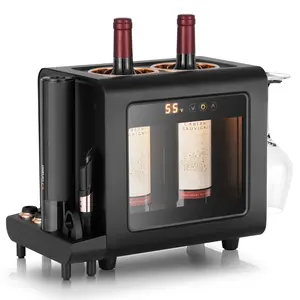 Ca'Lefort Electric Wine Chiller - 46-64°F Precision Control with 1 Set Electric Opener & 2 Glasses for Home/Office, Gift