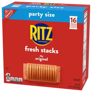Fresh Stacks Original Crackers, Party Size, Travel Snacks, 23.7 oz (16 Multi Snack Packs)