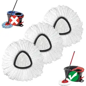 3 Pack Spin Mop Replacement Head for 1-Tank System, Easy Cleaning, Microfiber, Machine Washable