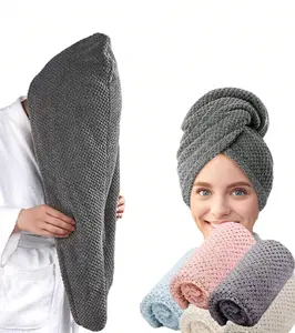 Quick Dry Microfiber Hair Towel Wrap Super Absorbent Soft Anti Frizz Hair Turban Solid Color Bath Accessory Travel Salon Women Beauty Care, Ideal for Salon & Daily Use