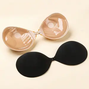 Adhesive Silicone Invisible Cups Thickened 3cm Enhancing Breast Lift Strapless Push Up Tape For Small Bust,Plunge Dress Backless Bras, Underwear