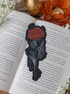 Halloween Haunted Bloody Rose Bookmark for Horror and Dark Fantasy / Romantasy Booktok Readers