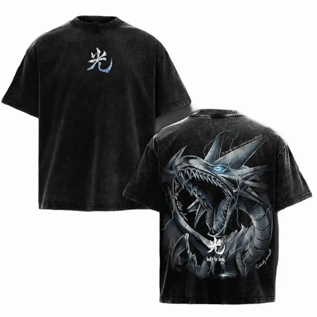 Vintage Blue Eyes White Dragon T-Shirt Hoodie & Sweatshirt in Acid Wash – Classic Yu Gi Oh Anime Manga Graphic Tee, Yugioh Streetwear Shirt, Soft Heavy Cotton Unisex Top, Retro Oversized Manga Apparel, Perfect Fan Gift Merch I9C