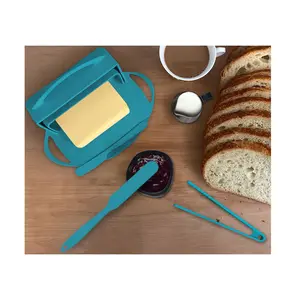 4-piece Breakfast Set: Butter Dish, Spreader, Tongs & Spatula