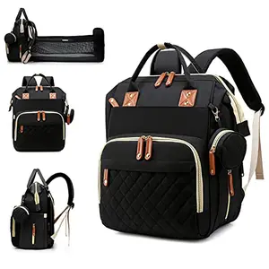 Waterproof 3-In-1 Baby Diaper Backpack with Changing Station, Foldable Design & Large Capacity, Ideal for Travel Essentials, Multifunctional Diaper Bag