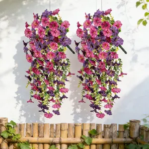 2 Piece Eucalyptus Trumpet Vine Set, Realistic Artificial Leaves, Outdoor Garden Decor, Perfect for Pots, Porch, Yard, Patio, Lawn