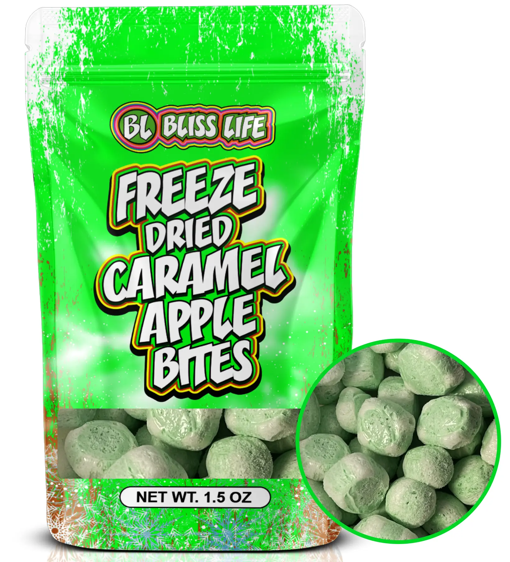 Bliss Life Caramel Apple Bites | Light & Crunchy Candy | Sweet Caramel Apple Flavor | 1.5 oz