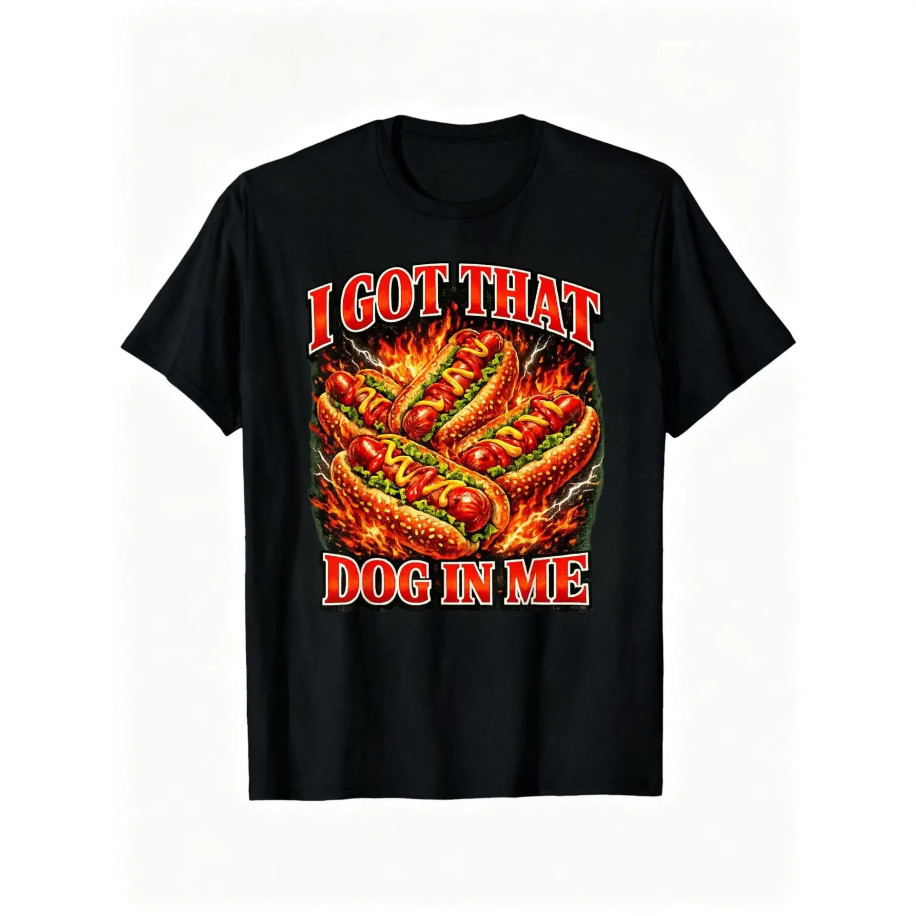 100% Cotton I Got that Dog in Me Funny Hot Dog Glizzy Meme Bootleg T-Shirt# versatile short sleeve