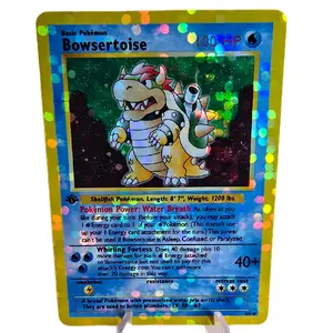 Custom Bowsertoise Trading Card - Bowser x Blastoise Crossover - Bubble Holographic Finish - Standard TCG Size