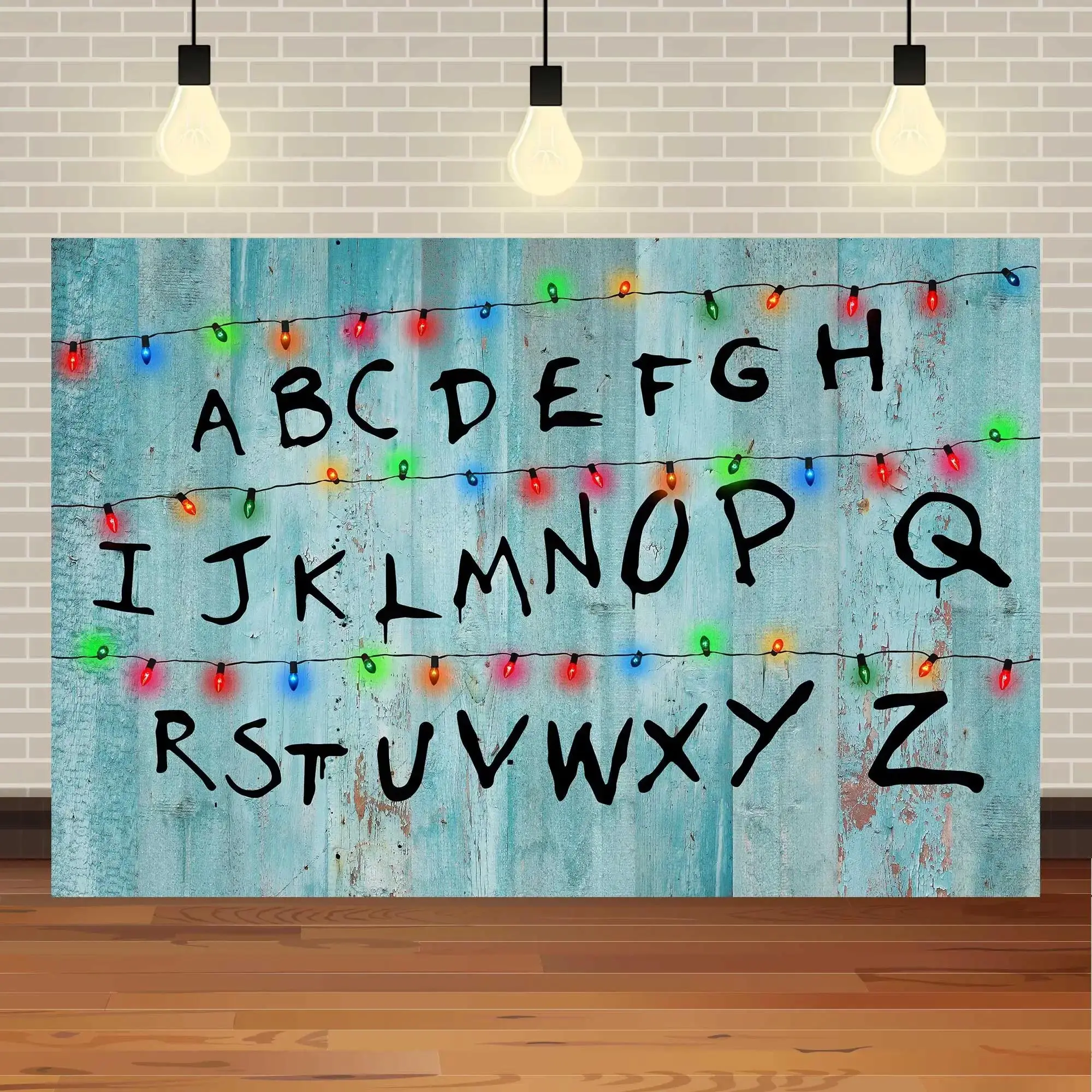 American TV Stranger Theme Tapestry Lights Alphabet Episode Series Banner Party Decoration Supplies Photo Prop Gift Decorating Hanging Wall Art