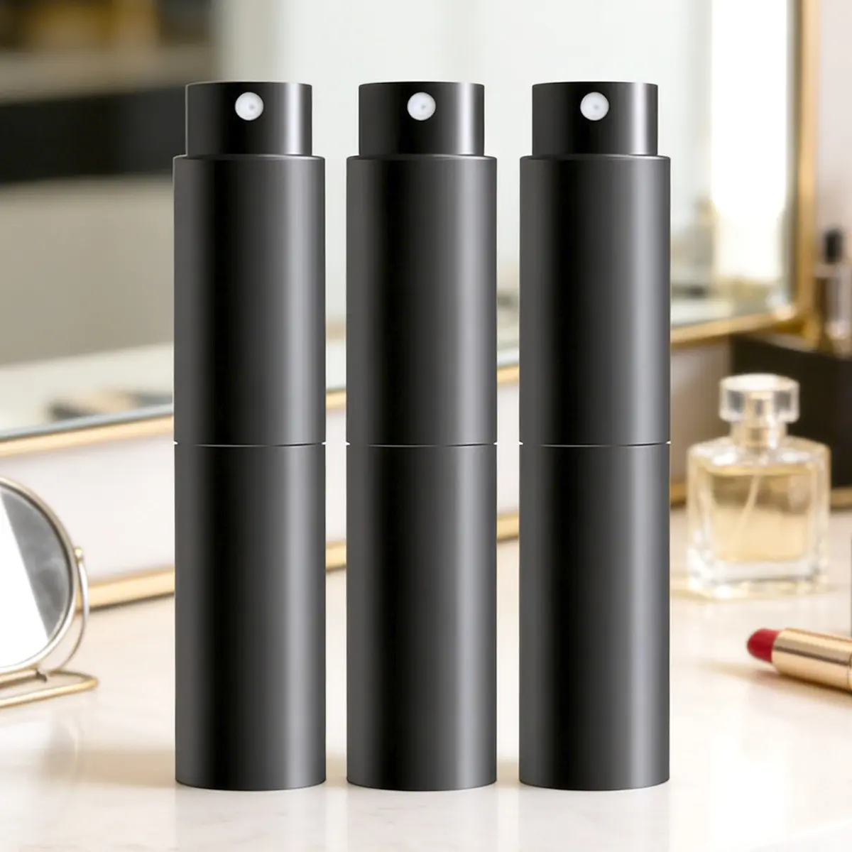 3 Pack 10 Ml Atomizer Perfume Spray Bottle, Empty Refillable Cologne Dispenser, Portable Sprayer for Travel, Essential for Men and Women, Nozzle