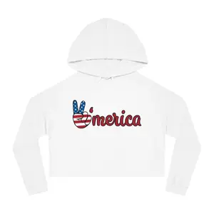 Women's Cropped Hooded Sweatshirt with Custom Name Design - Cute Casual Wear, Summer Fashion, Cozy Outfit, Cotton Piece, Adjustable Hood, 80% Cotton 20% Polyester, Fitted Style, Ribbed Cuffs, Double Needle Stitching, Machine Washable Everyday Tops