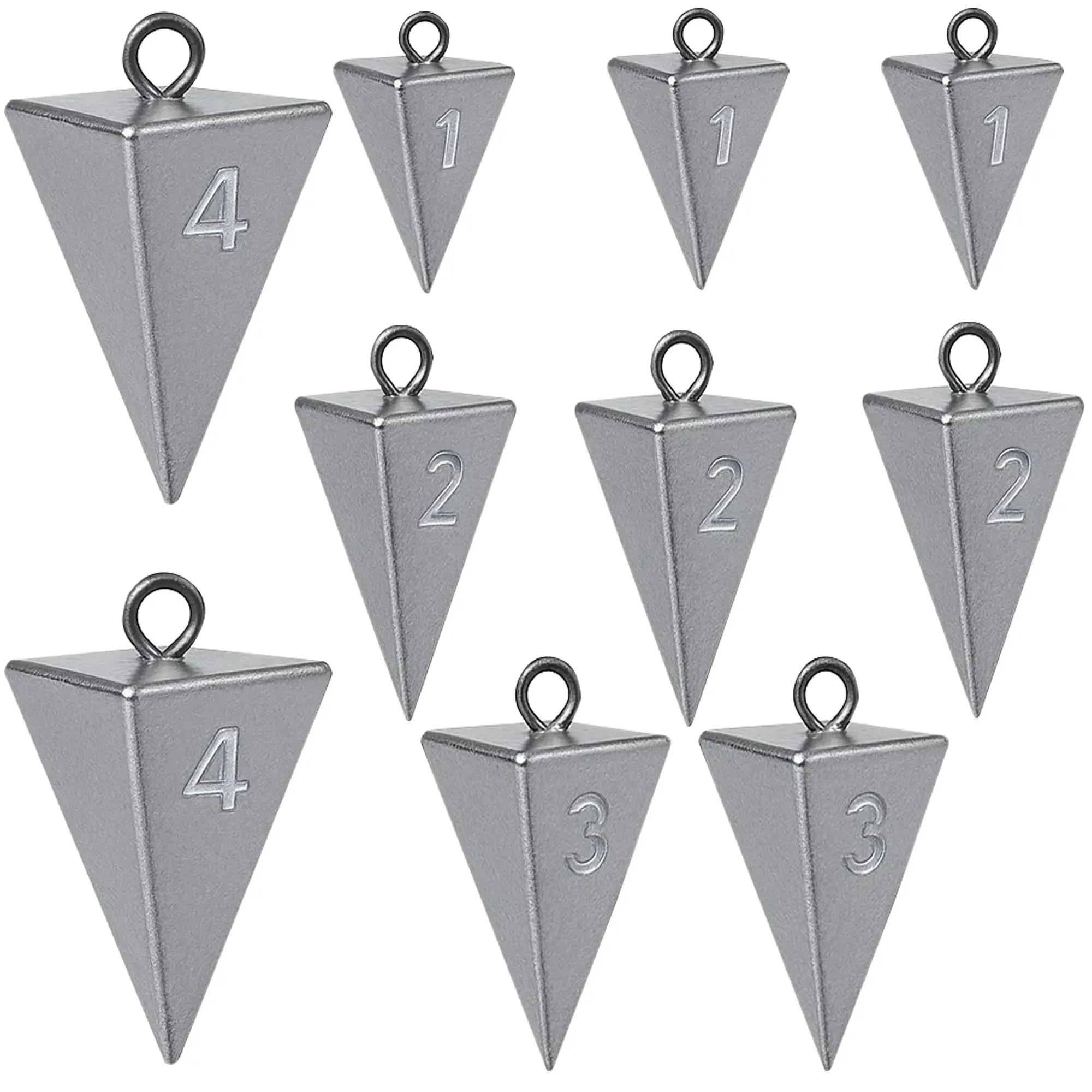 Pyramid Sinkers for Surf Fishing – Lead Fishing Weights, No-Roll Bottom Hold