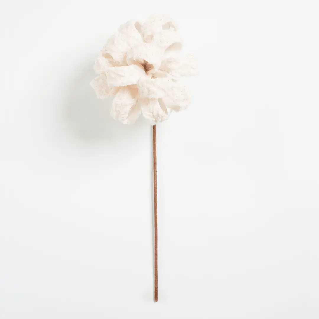 Ivory Fabric Flower Pick Ivory Fabric Flower Pick