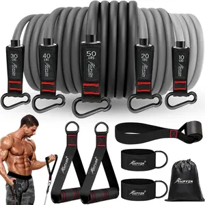 Resistance Bands Set for Home Workout – Strength Training Bands with Handles, Door Anchor & Ankle Straps | Full Body Exercise Outdoorfun Kit for Men & Women by HPYGN