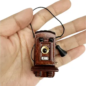 Retro Rotary Dial Telephone with Realistic Details 1:12 Miniature for Dollhouse Food Scene, Christmas New Year Gift, Miniature Furniture