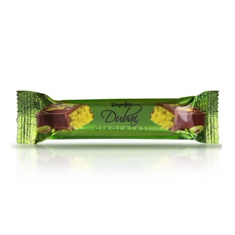Dubai Chocolate Bar 35g with Kadayif & Pistachio Filling - Snack Dessert - Flavor chocolates Sugar Milk Cocoa outdoorfun