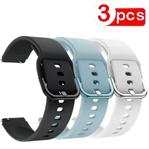 3pcs 20mm/22mm Sports Strap, Watch Straps, Smart Watch Accessories For Samsung Galaxy Watch 7/6/5/4/3 Gear S3/S2, Active 2&Huawei Series, Colorful Replacement Band, Flexible Material, Adjustable Wristband