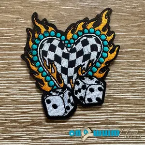 Fire Heart Iron-On Patch