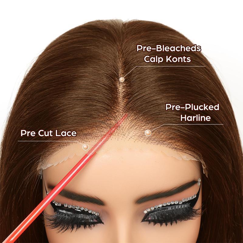 Body Wave Chocolate Brown 13x6 Lace Front Wigs Human Hair Pre Plucked Brazilian Brown Virgin Hair Glueless 13x4 HD Frontal Wig Colored Human Hair Wigs For Women