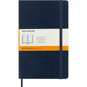 Classic Notebook, Soft Cover, Large (5" x 8.25") Ruled/Lined, Sapphire Blue, 192 Pages