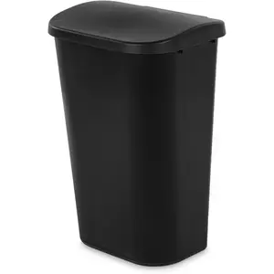 11.3gal Lift Top Waste Basket Black - Kitchen Trash Can, Fingerprint-Resistant, Indoor Trash Bin