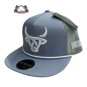 Lost Calf Grey Bull Rope Mesh Cap – Grey & White LC1013