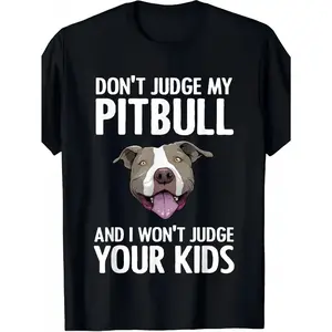 Men's Funny T-Shirt - Graphic Dog Owner Apparel - Soft Stretchy Vintage Tee for Pitbull Lovers, Casual Wear & Pitbull Training Outfits - Short Sleeve Crewneck Top Gift for Breed Fans