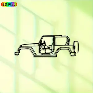 1pc Jeep Metal Wall Art, Dynamic Jeep Statue Mural, Ideal Gift for New Year, Fathers Day, Automotive Decor Enthusiasts, Weather-Resistant Metal Wall Decor Wall Sculptures, Perfect for Garage Wall & Garden Fence Wall, Unique Car-Themed Home Decor