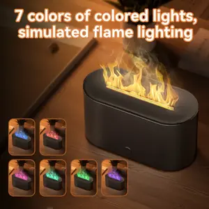 Fire Humidifier & Aroma Diffuser with 7-Color LED Flame Effect, Remote colorful fireplace air purifier diffuser. addict Lamp DiffuserEssential Oil Diffuser, Aromatherapy Machine, with Humidifier Lamp Diffuser with Cool Mist