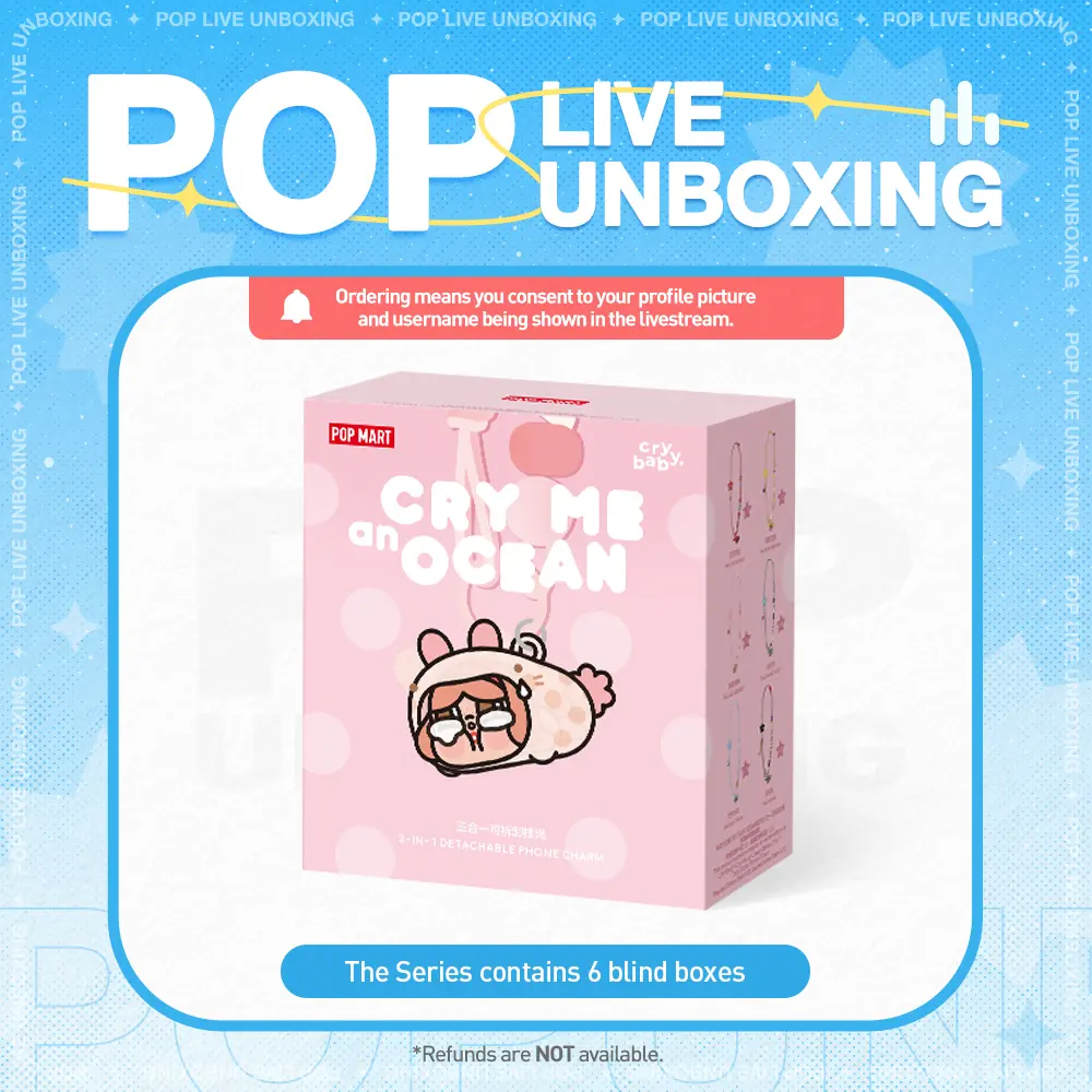 [POP NOW] POP MART CRYBABY Cry Me an Ocean Series 3-in-1 Detachable Phone Charm Blind Box